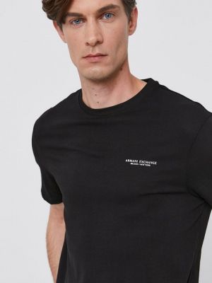 Черная хлопковая футболка Armani Exchange