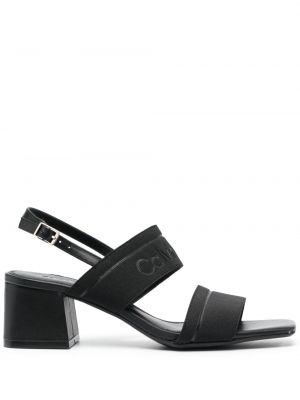 Sandále na podpätku Calvin Klein čierna