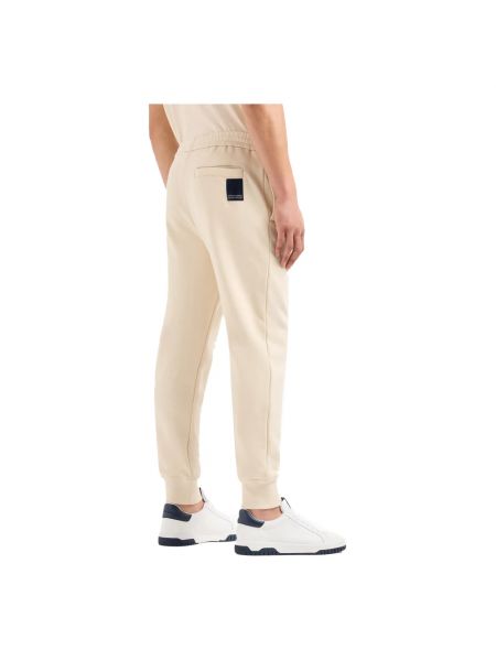 Pantalones de chándal de algodón Armani Exchange beige
