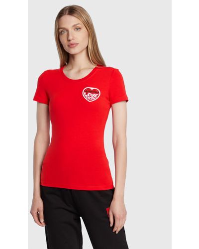 Tricou slim fit Love Moschino roșu