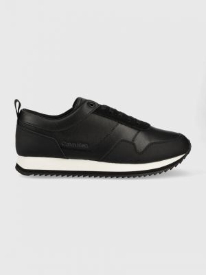 Calvin Klein bőr sportcipő HM0HM00998 LOW TOP LACE UP LTH fekete