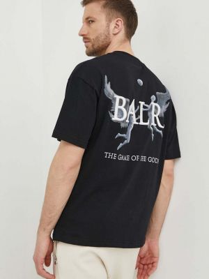Памучна тениска с дълъг ръкав с принт Balr. черно