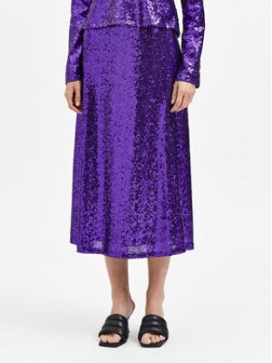 Midi sukně Selected Femme fialové