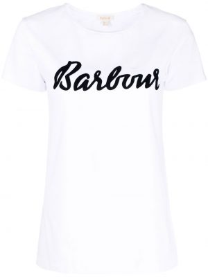 T-shirt con stampa Barbour bianco