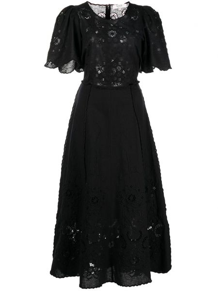 Brodert dress Sea svart