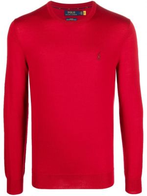Gyapjú pehely hímzett pólóing Polo Ralph Lauren piros