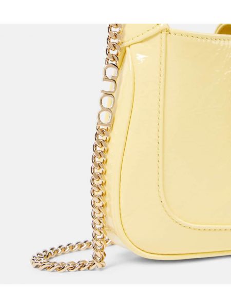 Δερμάτινη τσάντα ώμου από λουστρίνι Gucci κίτρινο