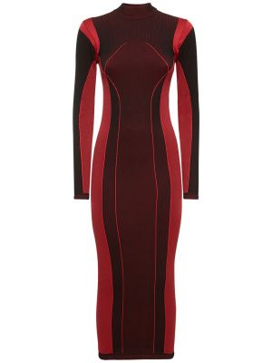 Sukienka midi z długim rękawem z dżerseju Ferrari czerwona