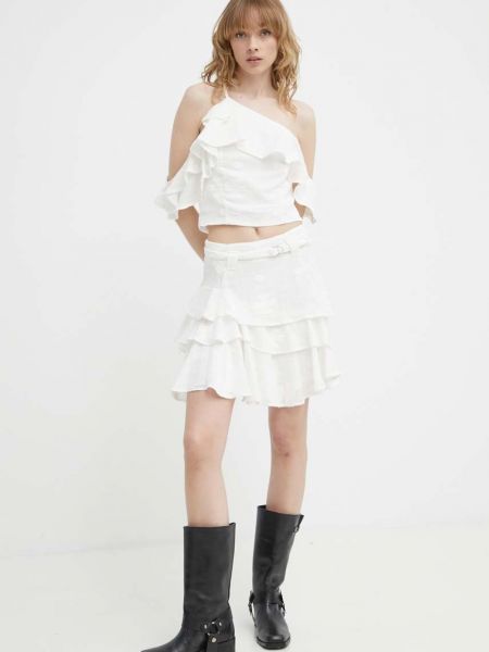 Pamučna mini suknja Iro bijela