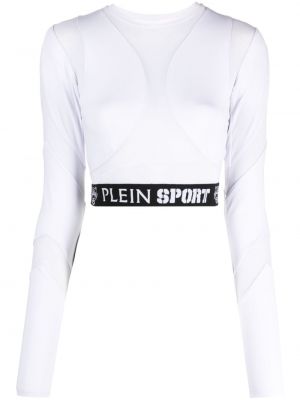 Raštuotas sportiniai marškinėliai be rankovių Plein Sport balta
