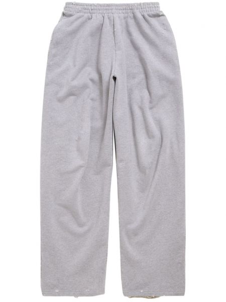 Bavlněné fleecové sportovní kalhoty Balenciaga šedé