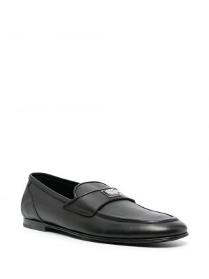 Leder loafer Dolce & Gabbana schwarz
