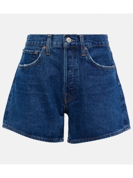 Shorts en jean taille haute Agolde bleu