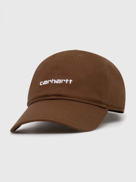 Бавовняна кепка з аплікацією Carhartt Wip коричнева