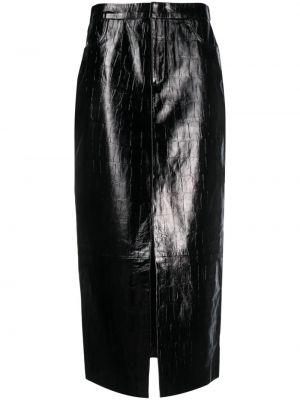 Kožená sukňa Gestuz čierna