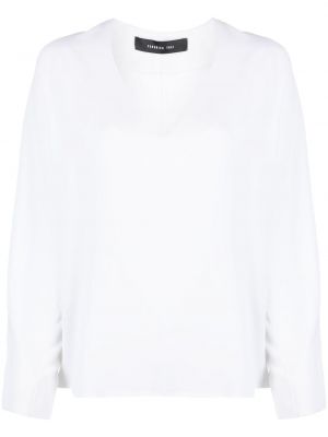 Блуза с v-образно деколте Federica Tosi бяло