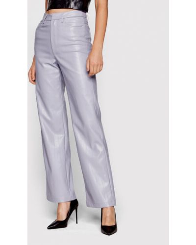 ROTATE Pantaloni din imitație de piele Rotie RT1736 Violet Regular Fit