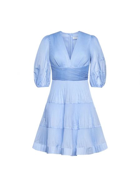 Sukienka mini plisowana Zimmermann niebieska