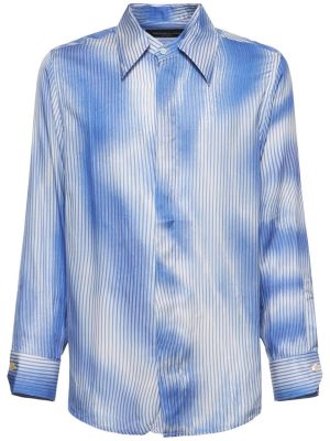 Batikovaná viskózová košile Federico Cina modrá