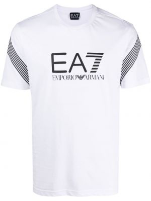 Trykt t-skjorte Ea7 Emporio Armani hvit