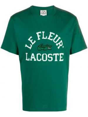 T-shirt en coton à fleurs Lacoste vert
