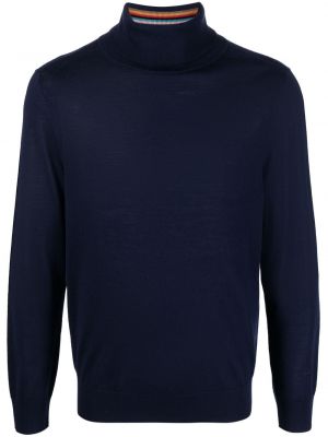 Vlněný svetr z merino vlny Paul Smith modrý