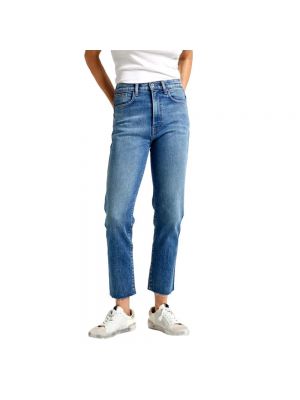 Jeansy skinny z wysoką talią slim fit Pepe Jeans niebieskie