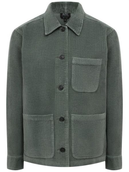 Вельветовый пиджак A.p.c. зеленый
