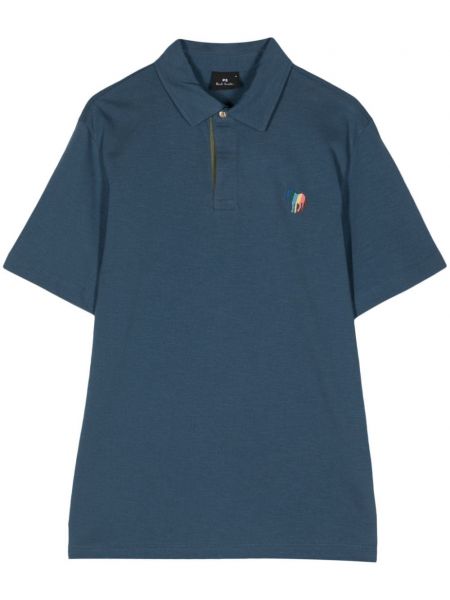 Polo majica s črtami z zebra vzorcem Ps Paul Smith modra