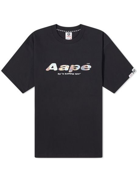 Черная футболка с принтом Aape By A Bathing Ape