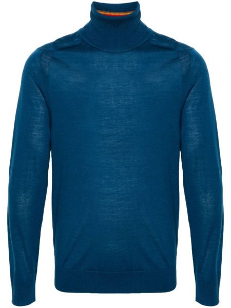 Merinowolle woll langer pullover Paul Smith blau