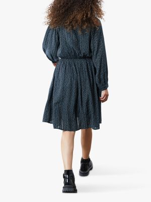 Платье с v-образным вырезом с длинным рукавом Lollys Laundry синее