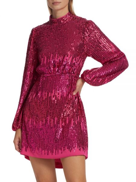 Коктейльное платье с пайетками Rixo розовое