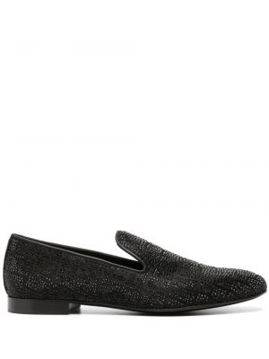 Σατέν loafers με πετραδάκια Versace μαύρο
