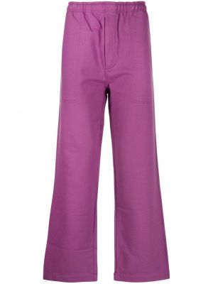 Pantaloni sport din bumbac cu croială lejeră Bode violet