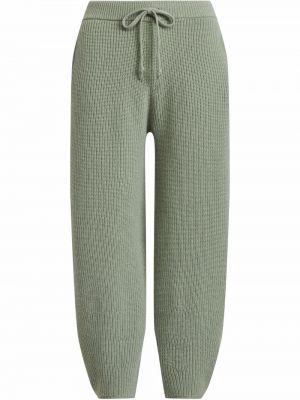 Pantaloni din cașmir din cașmir cu volane Polo Ralph Lauren verde