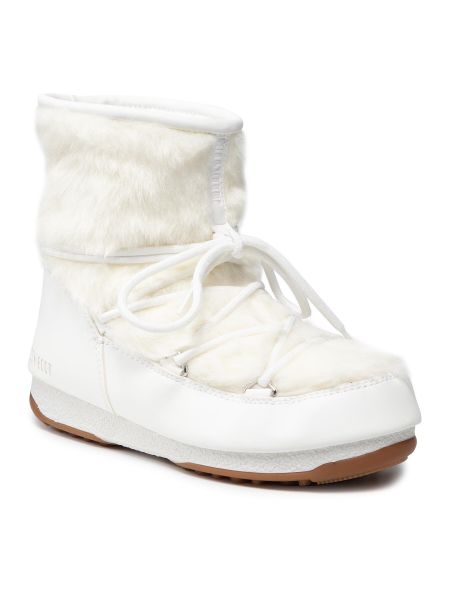 Bottes de neige en fourrure Moon Boot blanc
