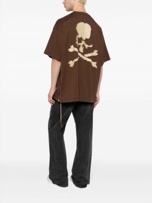 Raštuotas medvilninis marškinėliai Mastermind World ruda
