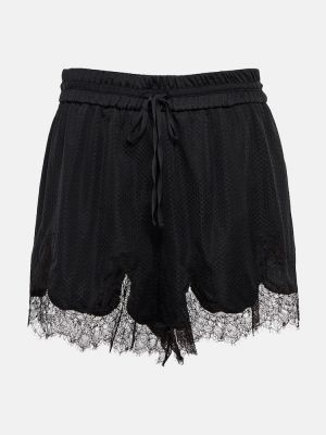 Jersey kratke hlače z mrežo s čipko Dion Lee črna
