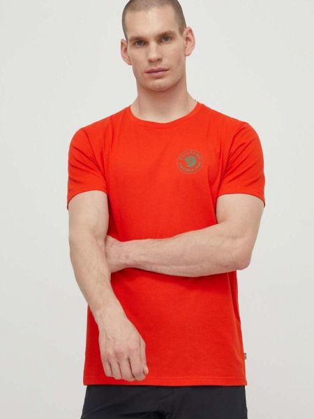 Koszulka z nadrukiem Fjällräven pomarańczowa