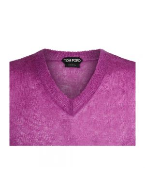 Jersey transparente de tela jersey de lana mohair Tom Ford violeta