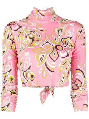 Trykt crop top Pucci rosa