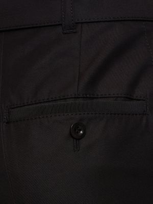 Pantaloni din bumbac cu croială lejeră Sacai negru