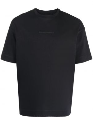 T-shirt med broderi Emporio Armani svart