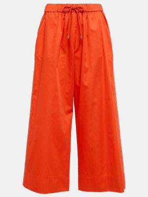 Pantaloni culottes din bumbac cu croială lejeră Max Mara portocaliu