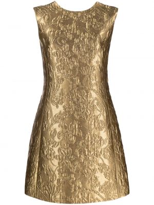 Koktel haljina s cvjetnim printom Emilia Wickstead zlatna