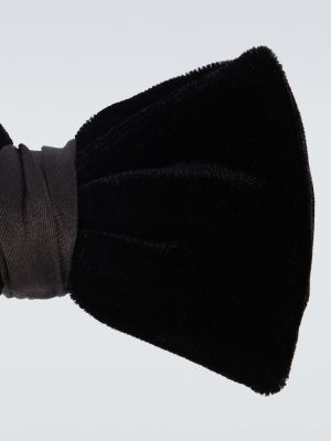 Aksamitny krawat z kokardką Giorgio Armani czarny