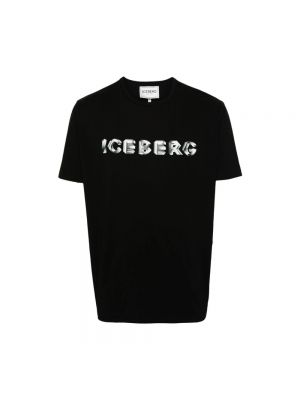 Koszulka z nadrukiem Iceberg czarna
