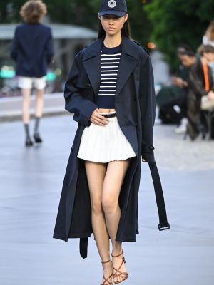 Mini spódniczka bawełniana plisowana Ami Paris biała