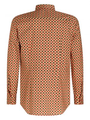 Chemise en coton à imprimé à motif géométrique Etro orange